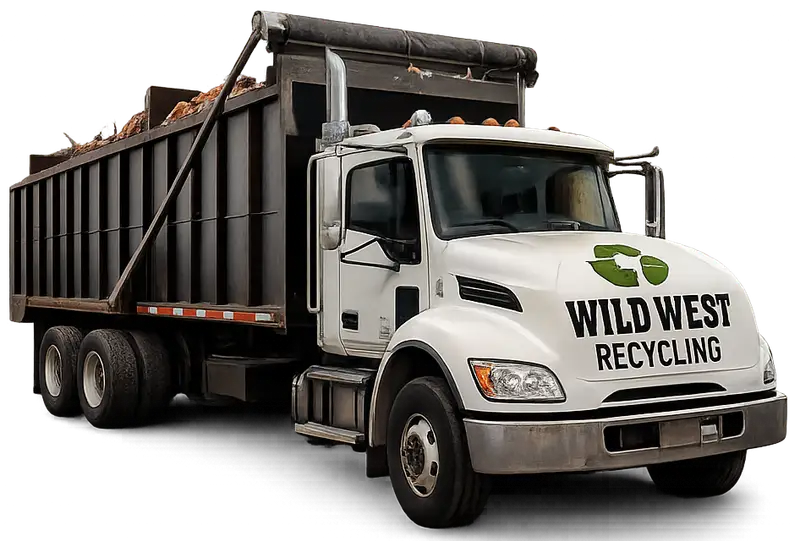 Wild West Recycling truck with on-site weighing scale